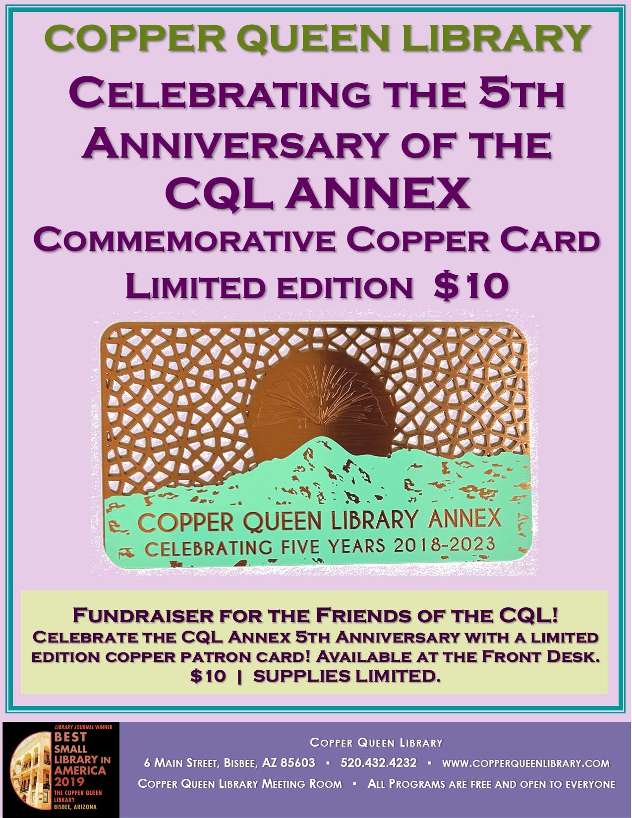 CQL ANNEX COPPER PATRON CARD SALE 2023 POSTER