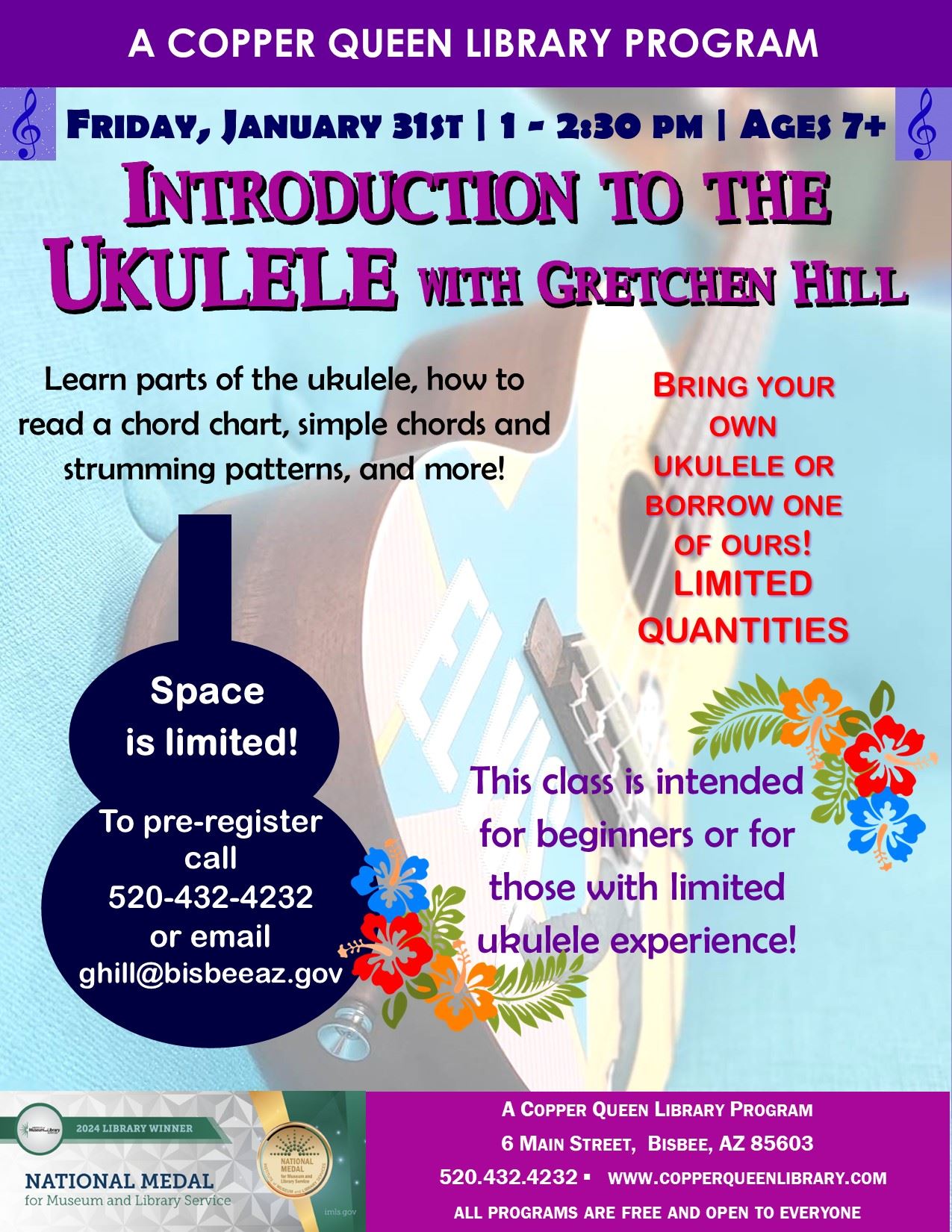 CQL UKULELE WORKSHOP Poster 2025