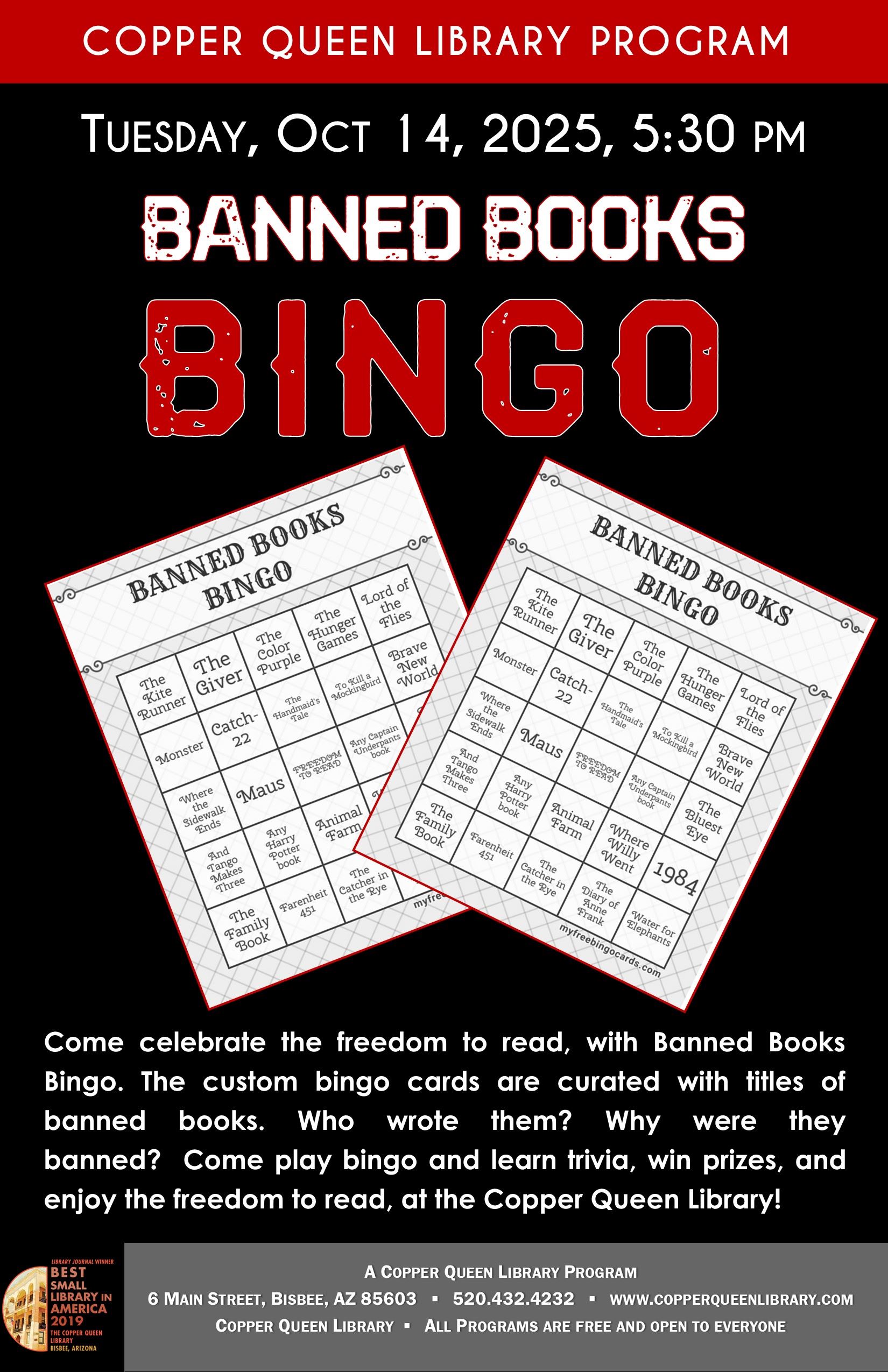 CQL GRETCHEN HILL CQL BANNED BOOKS BINGO 10.14.2025
