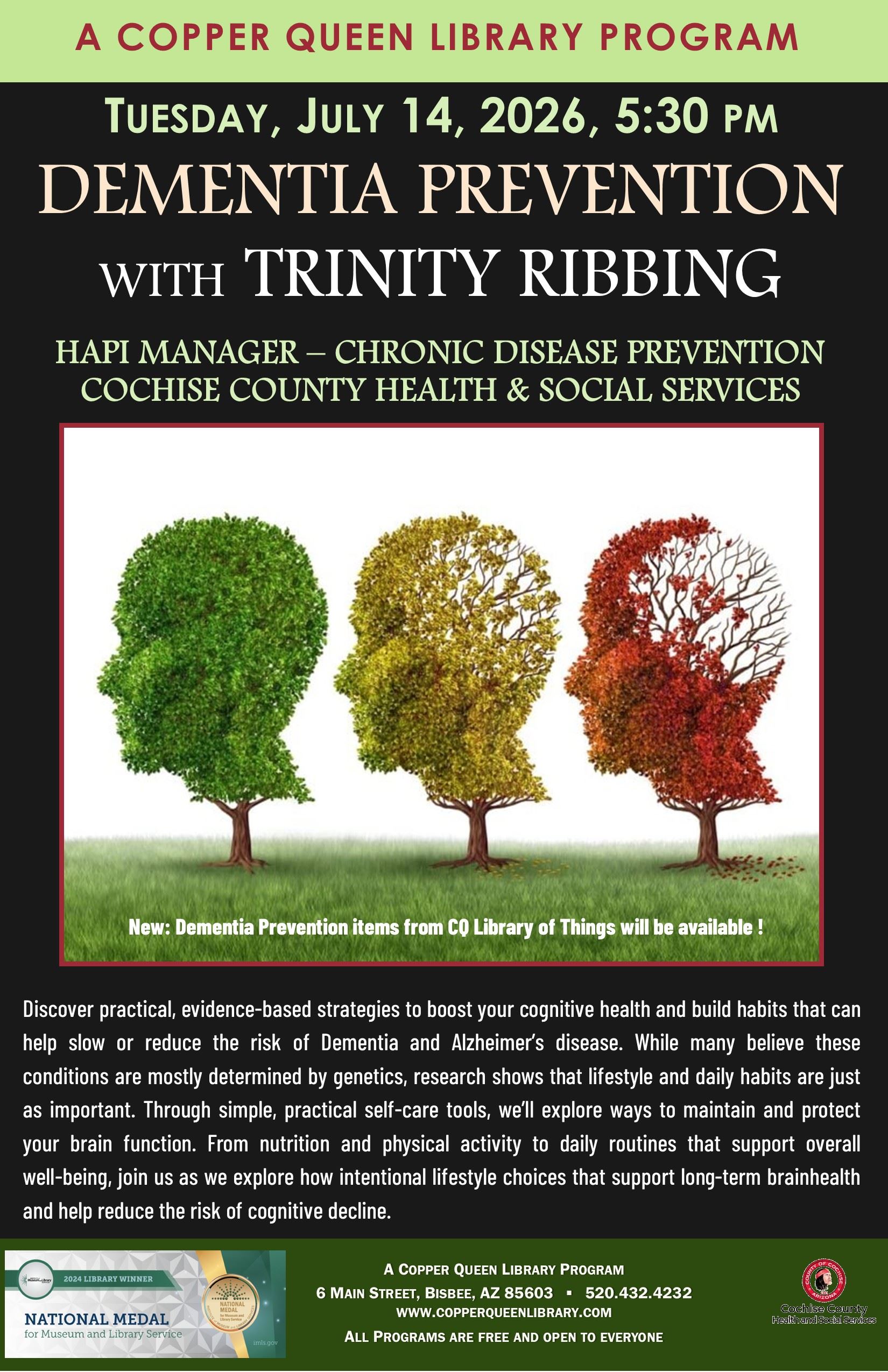 CQL COCHISE COUNTY HEALTH DEPT DEMENTIA TRINITY RIBBING 7.15.2026