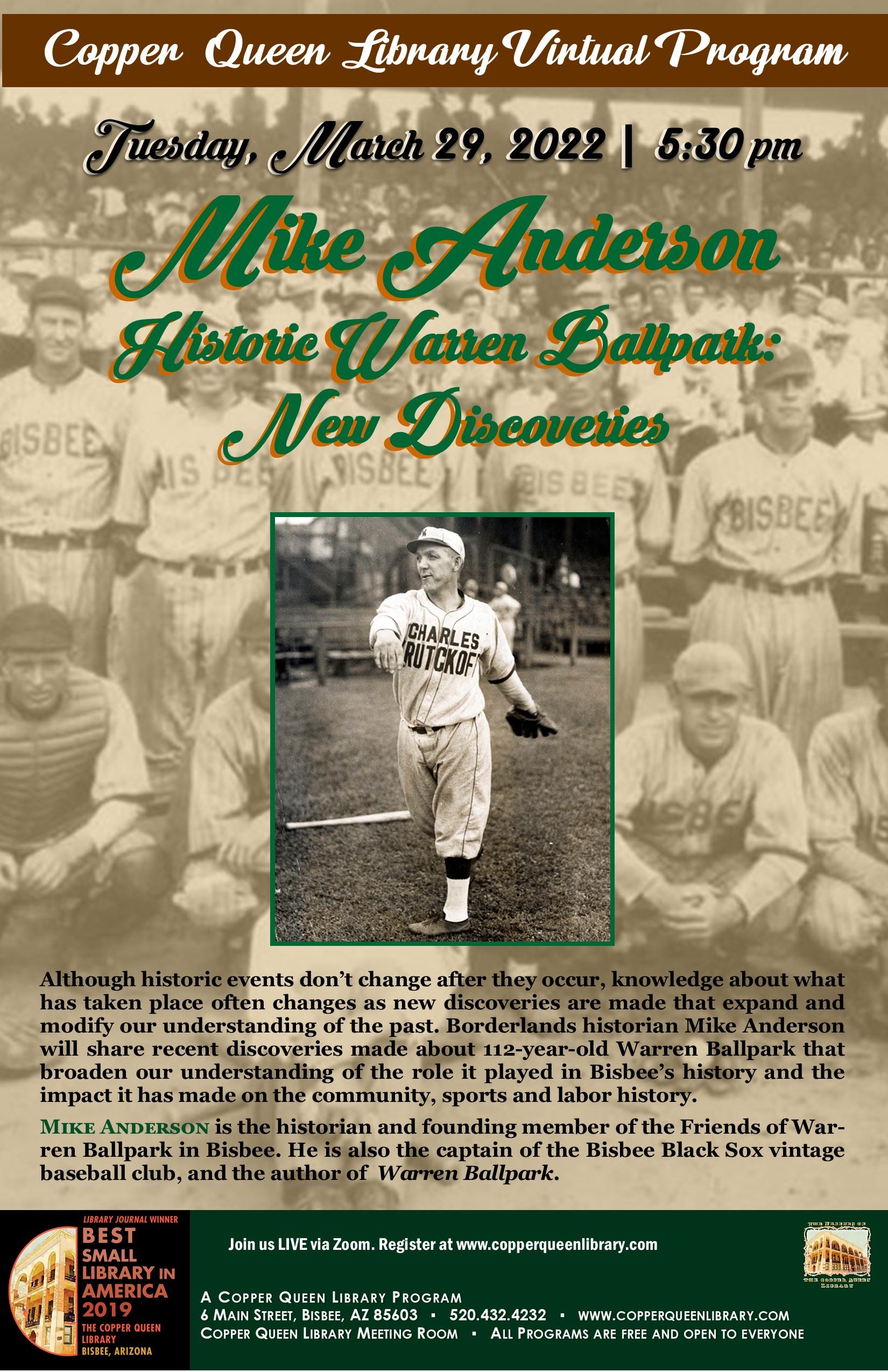 CQL VIRTUAL PROGRAMS MIKE ANDERSON WARREN BALLPARK 3.29.2022 11 X 17