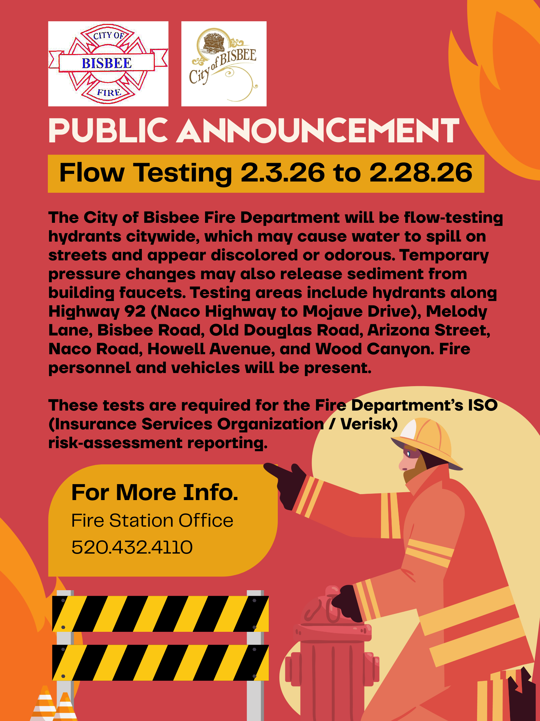 Red And Yellow Bold Fire Safety Prevention Tips Poster